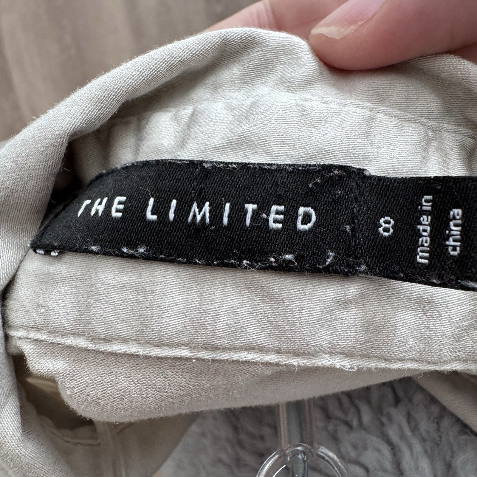 The Limited Women’s Size 8 Button Front Shirt Dress Short Sleeve Taupe Cotton