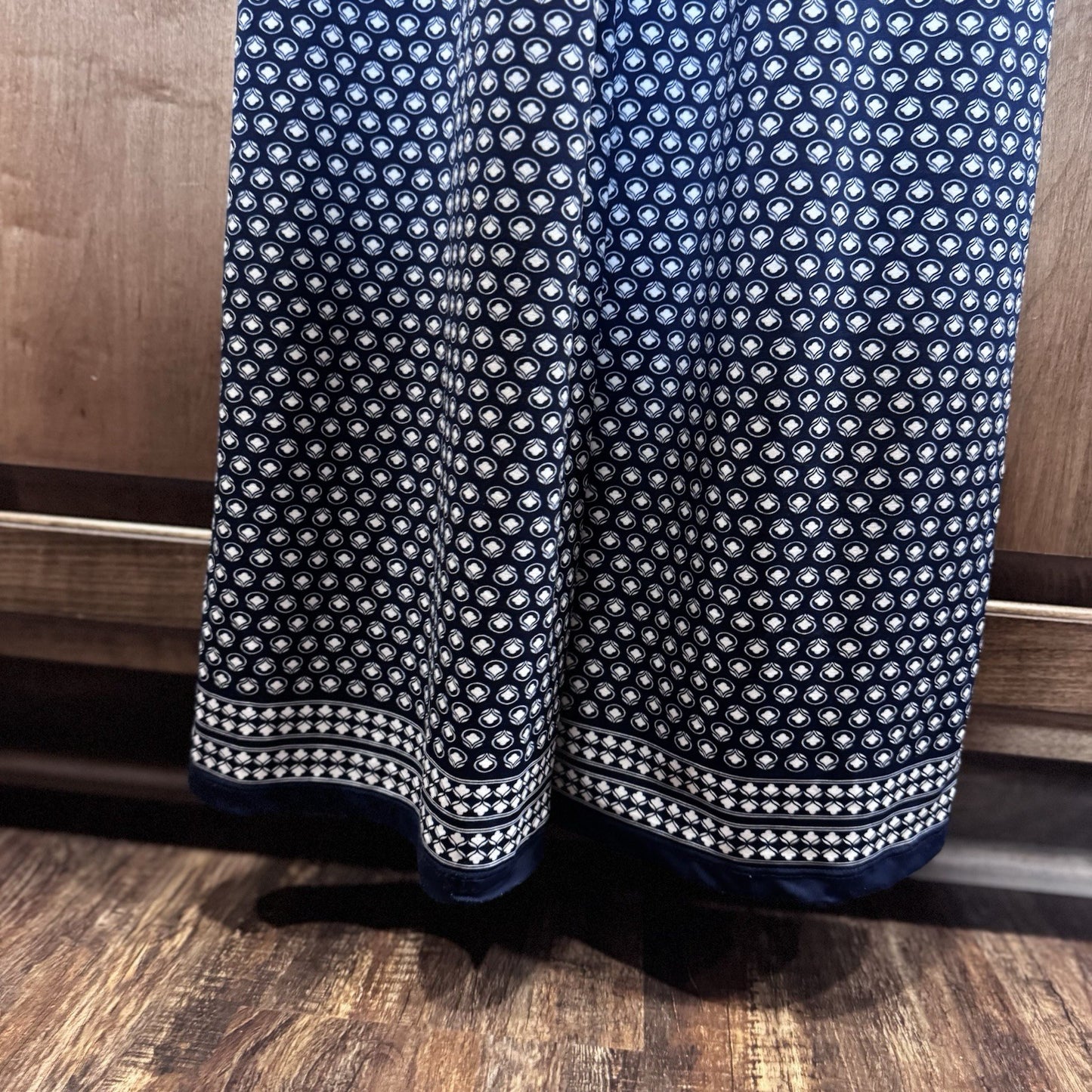 Max Studio Navy Blue Jumpsuit Size Medium Geometric Print