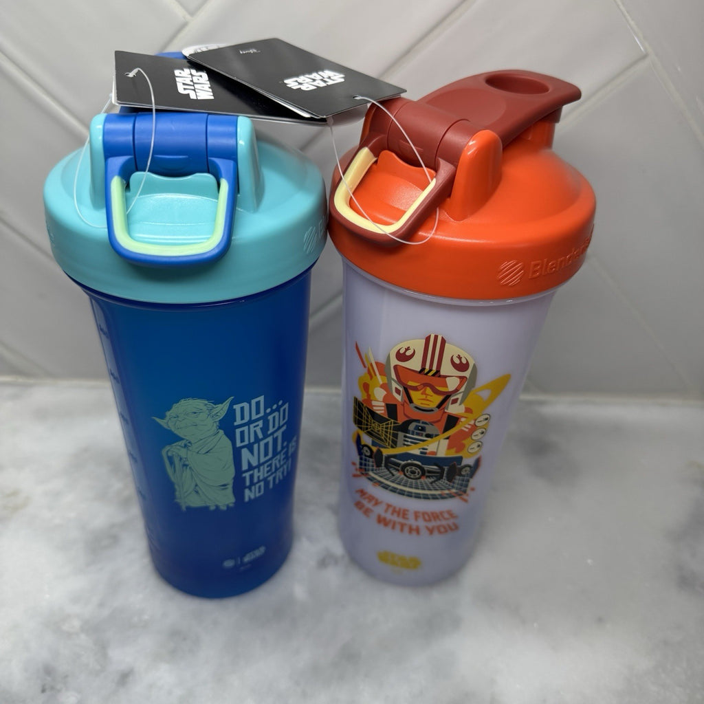 Star Wars Blender Bottle 28oz LOT Set Of 2- Brand New. Yoda Rebel Pilot