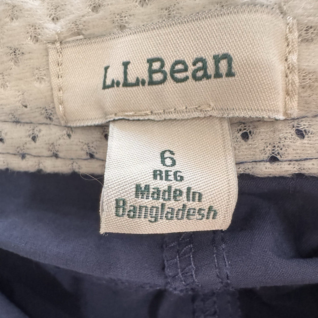 L.L.Bean Womens Hiking Pants Size 6 Blue Nylon Spandex Outdoor Travel 