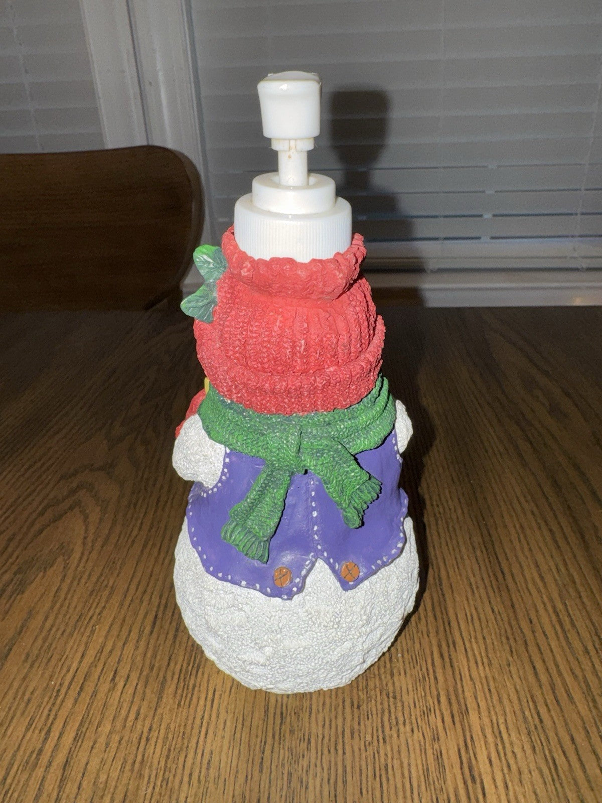 Snowman Soap Dispenser Christmas Holiday Decor Lotion Pump Vintage