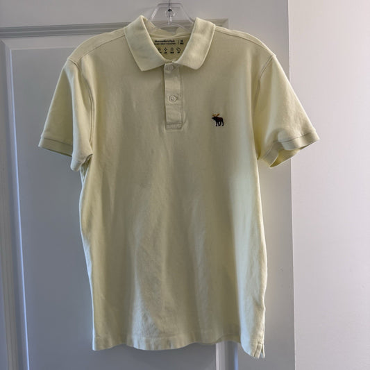 Abercrombie & Fitch Polo Shirt Mens XS Yellow Moose Logo Cotton Blend