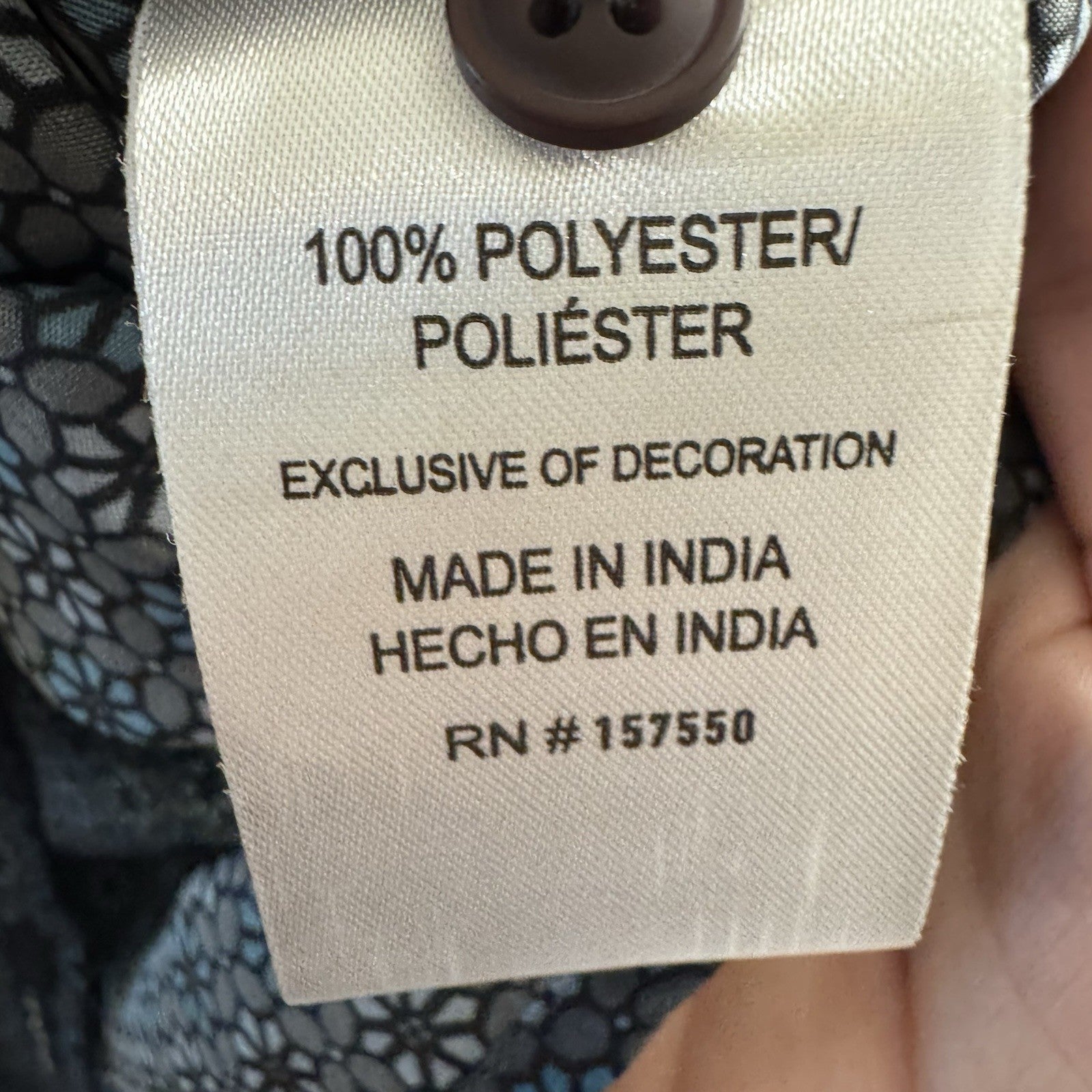 Tahari Men’s Slim Fit Button-Up Shirt M Geometric Blue Black Print India