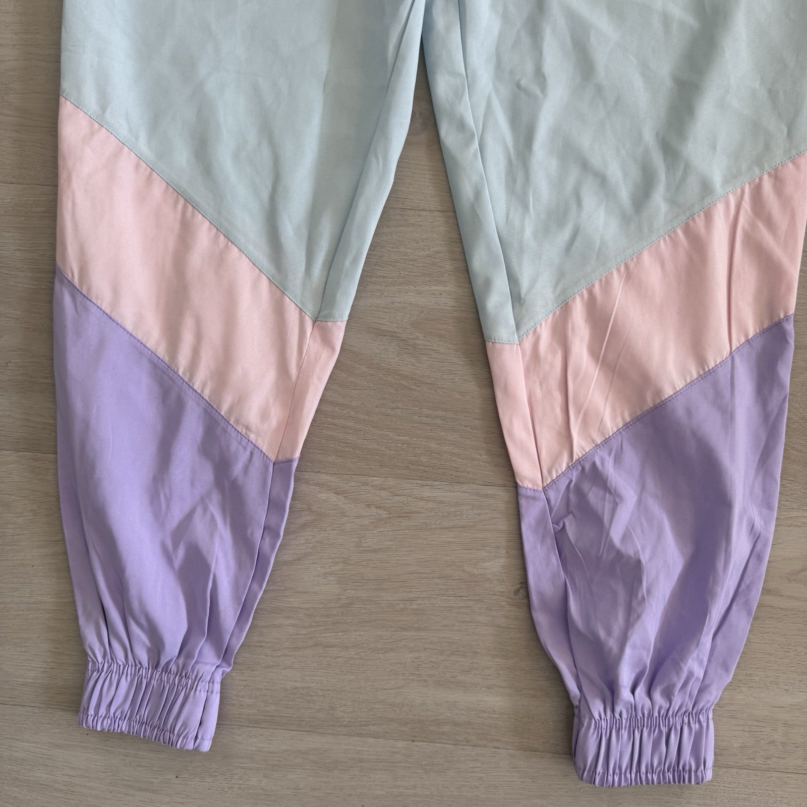 PrettyLittleThing Contrast Panel Joggers Blue Peach US 4 NWT