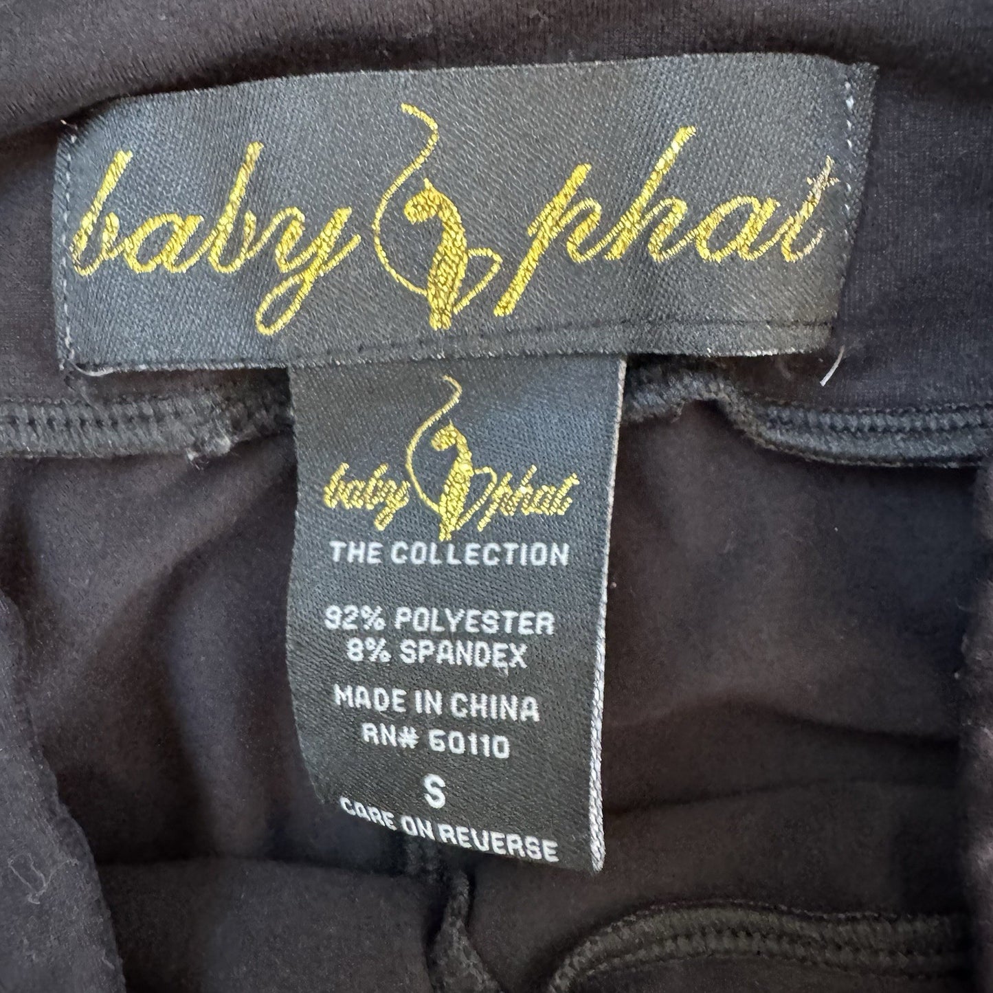 Baby Phat Logo Leggings Womens Small Black Colorblock Y2K Stretch Active