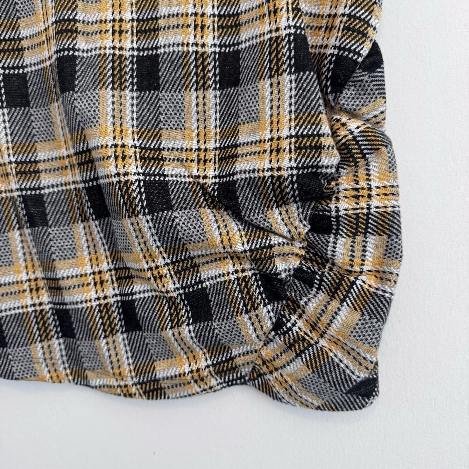 Urban Outfitters Plaid Mini Skirt Yellow Black Grey Ruched Knot Front Women's M