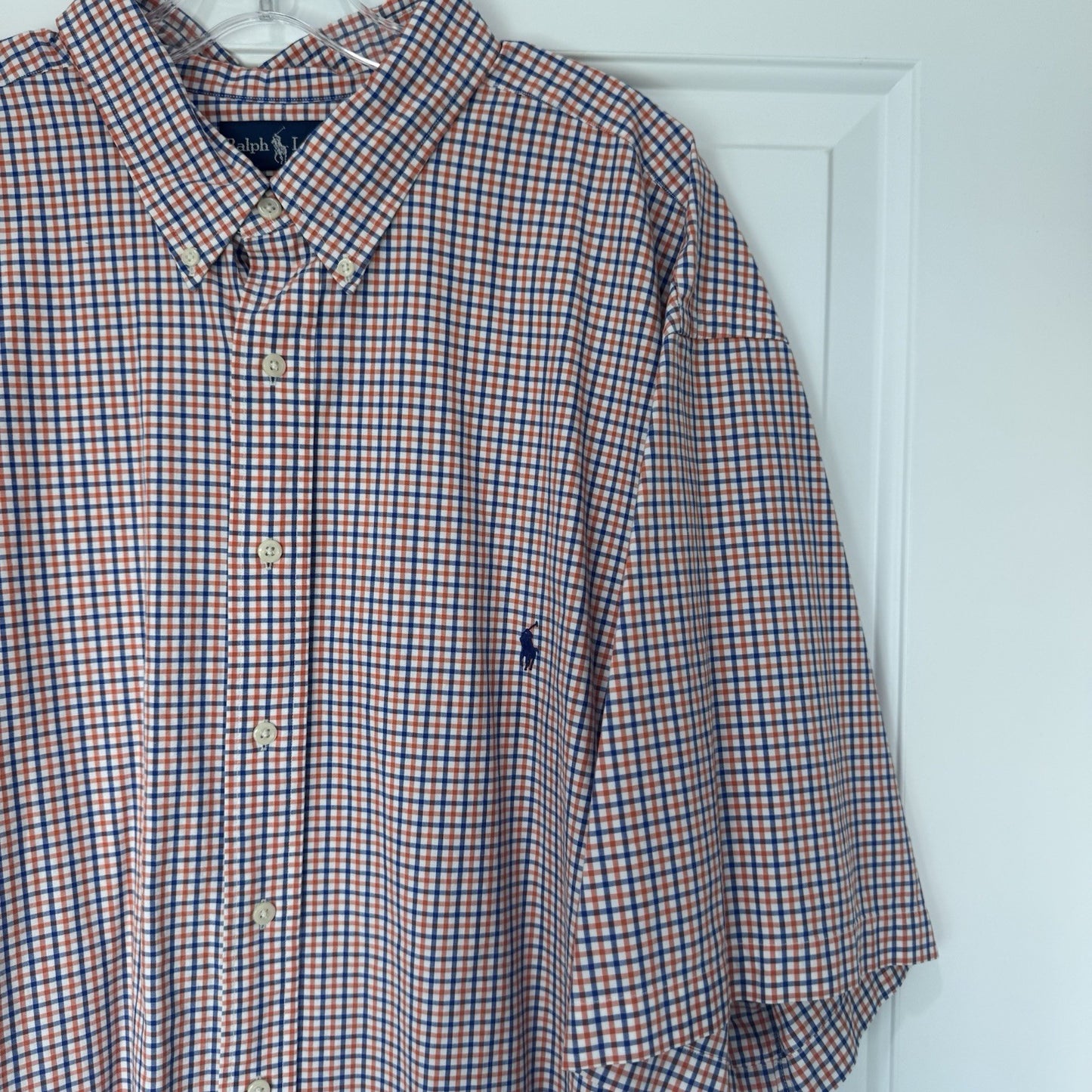 Ralph Lauren Classic Fit Plaid Button Down Shirt Mens 3XLT Tall
