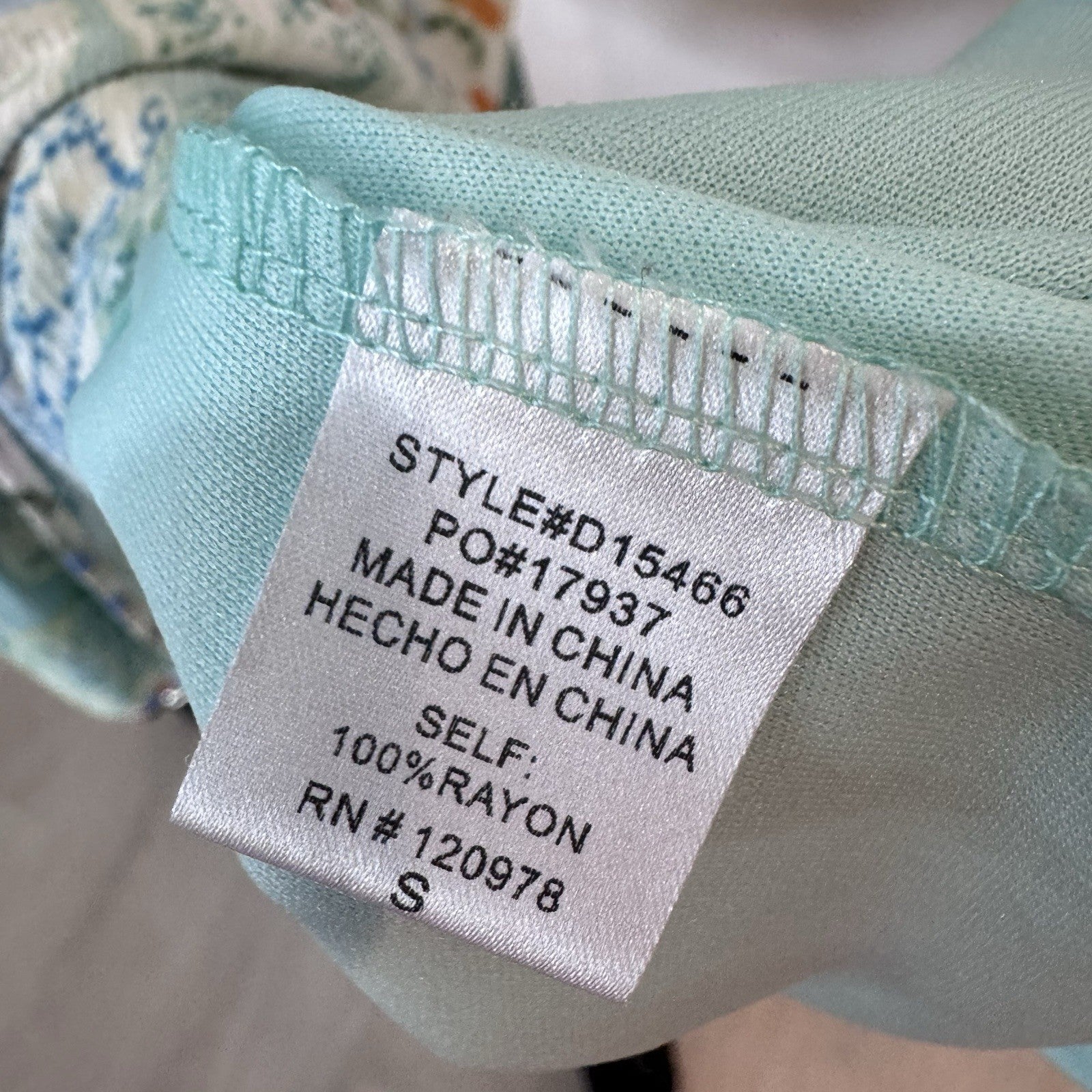 Entro Womens Tiered Boho Tunic Top Blue Green Floral Size S