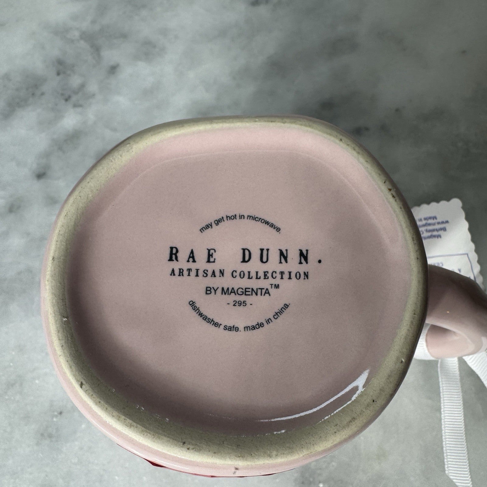 Rae Dunn MOM EST. 2026 Pink Mug Bow Handle Baby Shower New