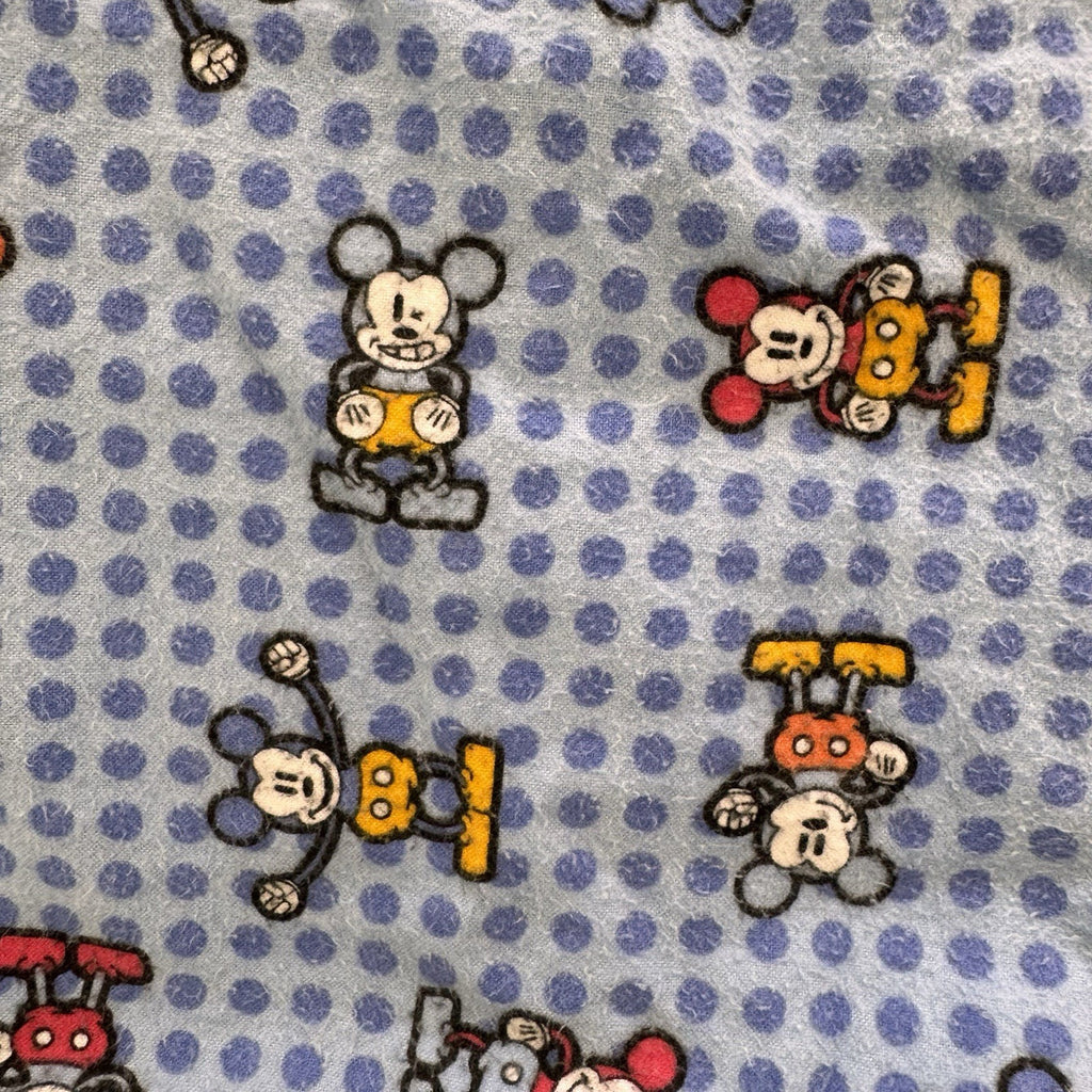Vintage Mickey Mouse Pajama Set L Disney Flannel Sleepwear Y2K Lounge Set