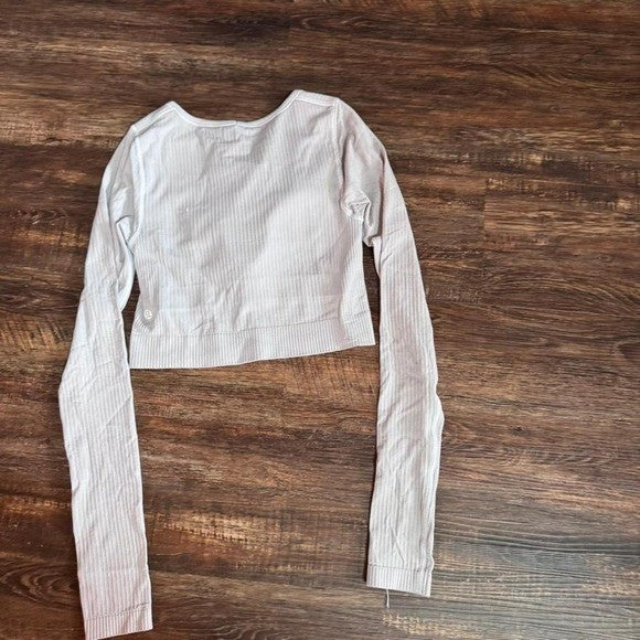 Lululemon Align Ribbed Long Sleeve Crop Top Gray Size 4