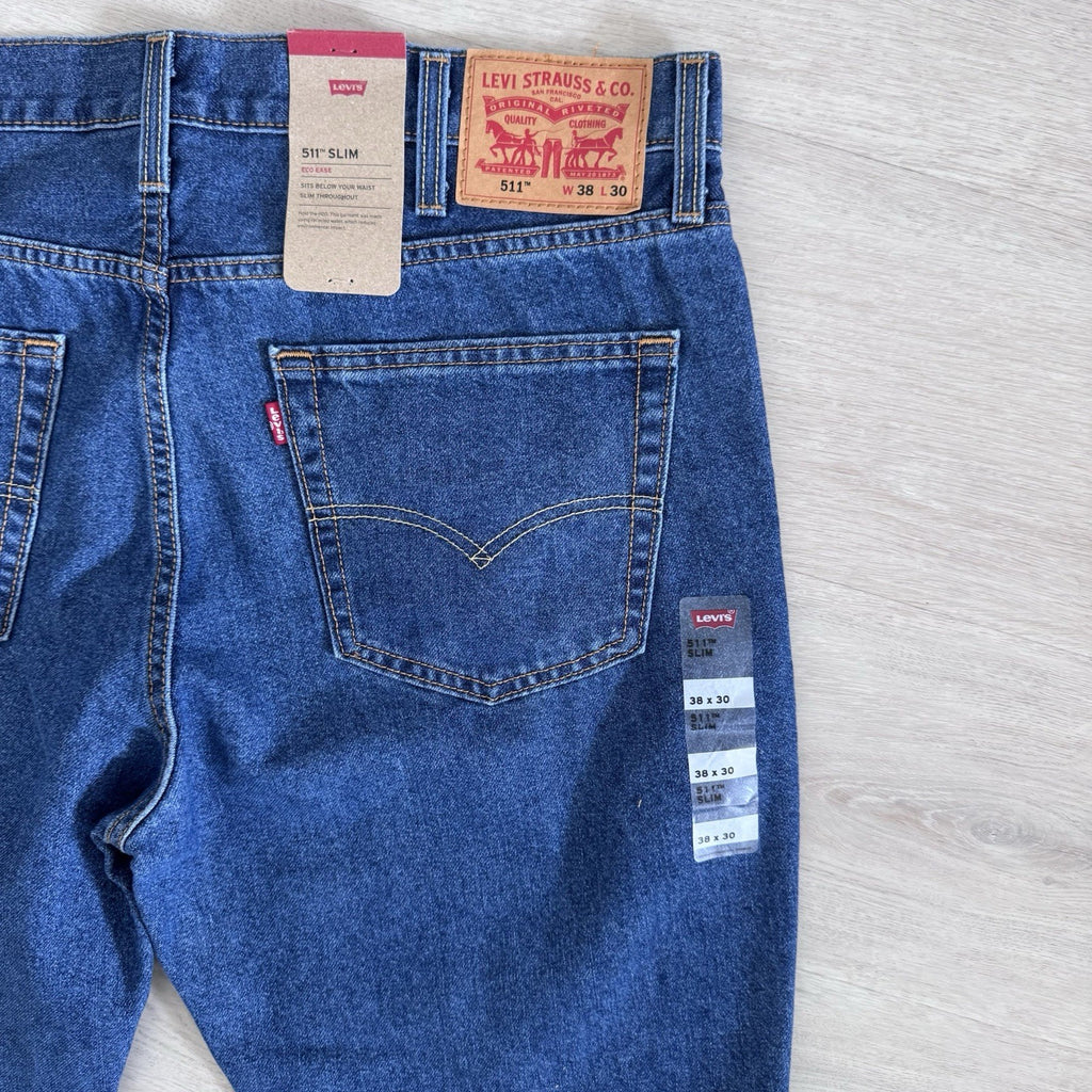 Levis 511 Slim Jeans 38x30 Eco Ease Blue Denim NWT