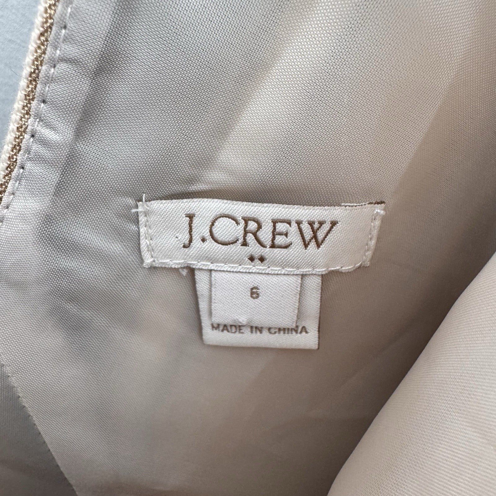 J.CREW Gold Navy Striped Cotton Sleeveless Fit & Flare Knee Dress Size 6 Women’s