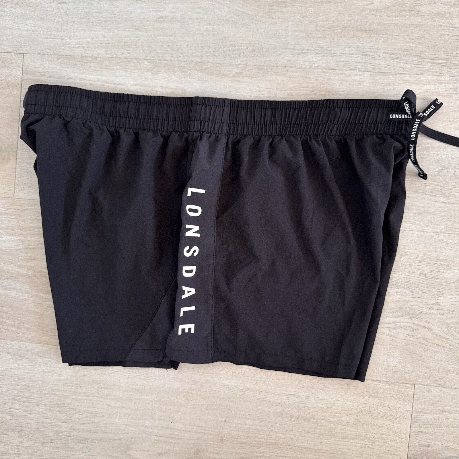 Lonsdale London Women’s Black Athletic Shorts Size 18 Logo Drawstring
