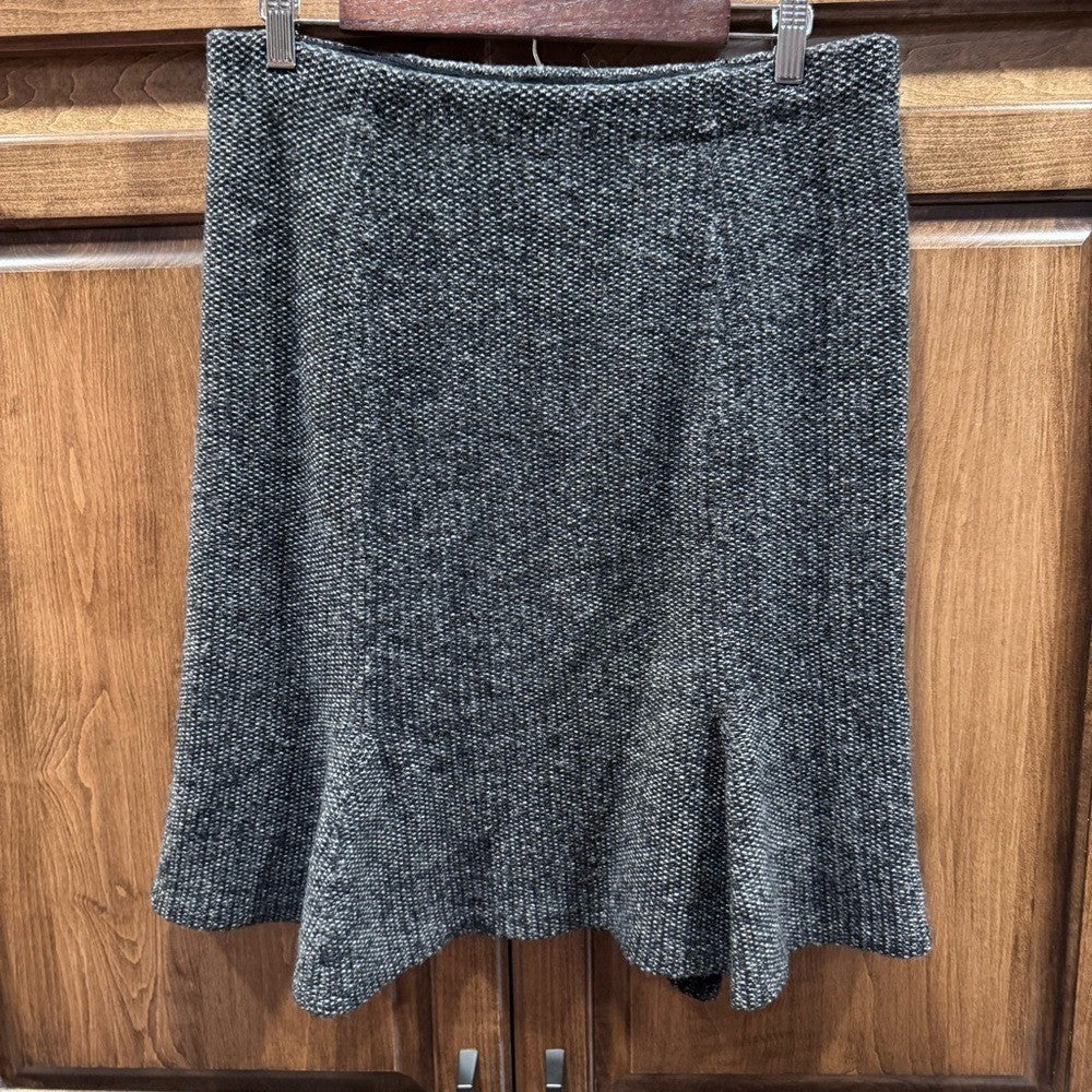 Lauren Ralph Lauren Gray Wool Blend A-Line Skirt - Size Large