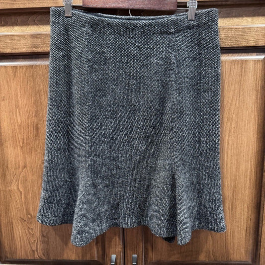 Lauren Ralph Lauren Gray Wool Blend A-Line Skirt - Size Large