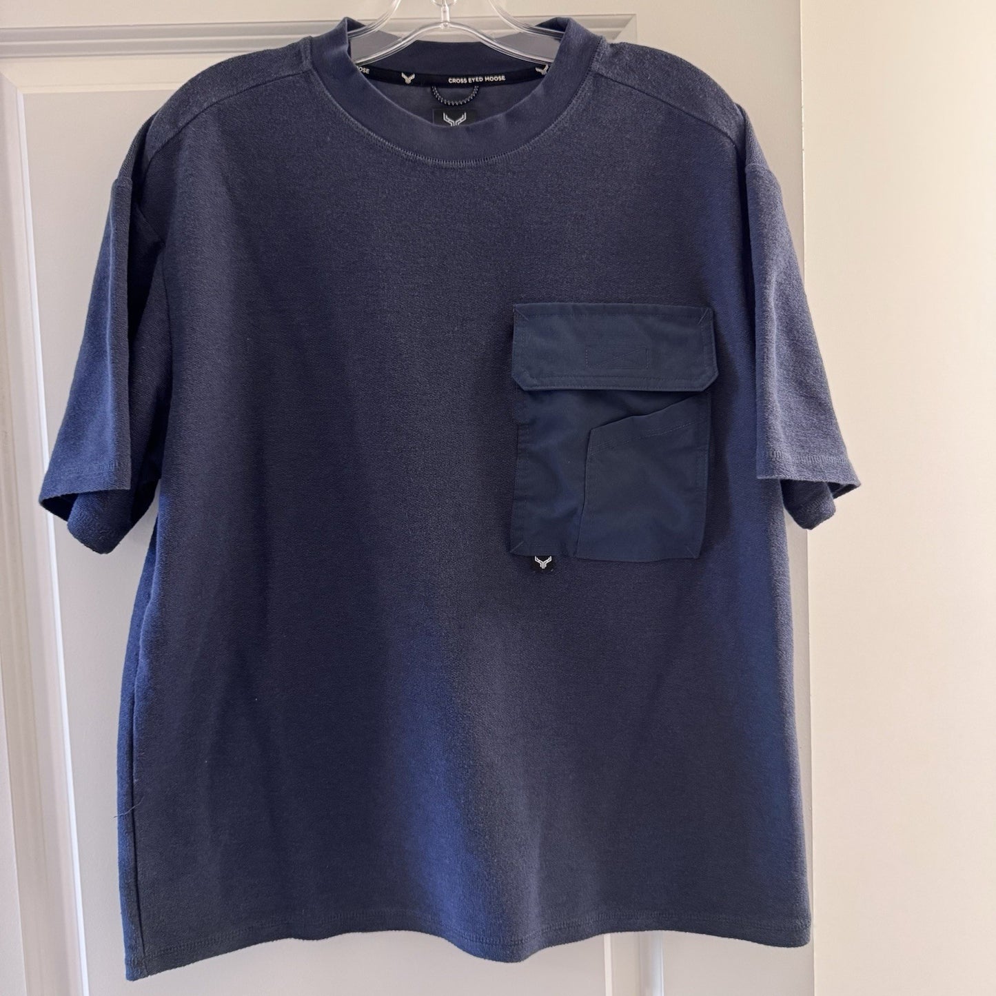 Cross Eyed Moose Men’s Pocket Tee Shirt Blue M Utility Streetwear Style Cotton