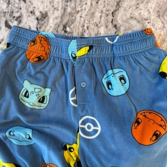 Pokemon Pajama Adult Small – Pikachu Charmander Bulbasaur Squirtle Fleece Lounge