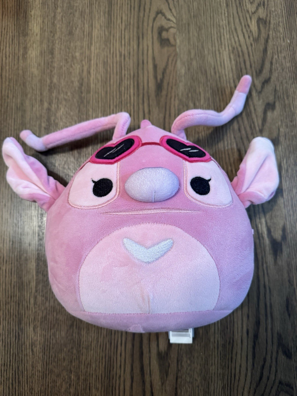Rare Disney Squishmallows Angel 8” Plush Pink Stitch Companion Heart Sunglasses