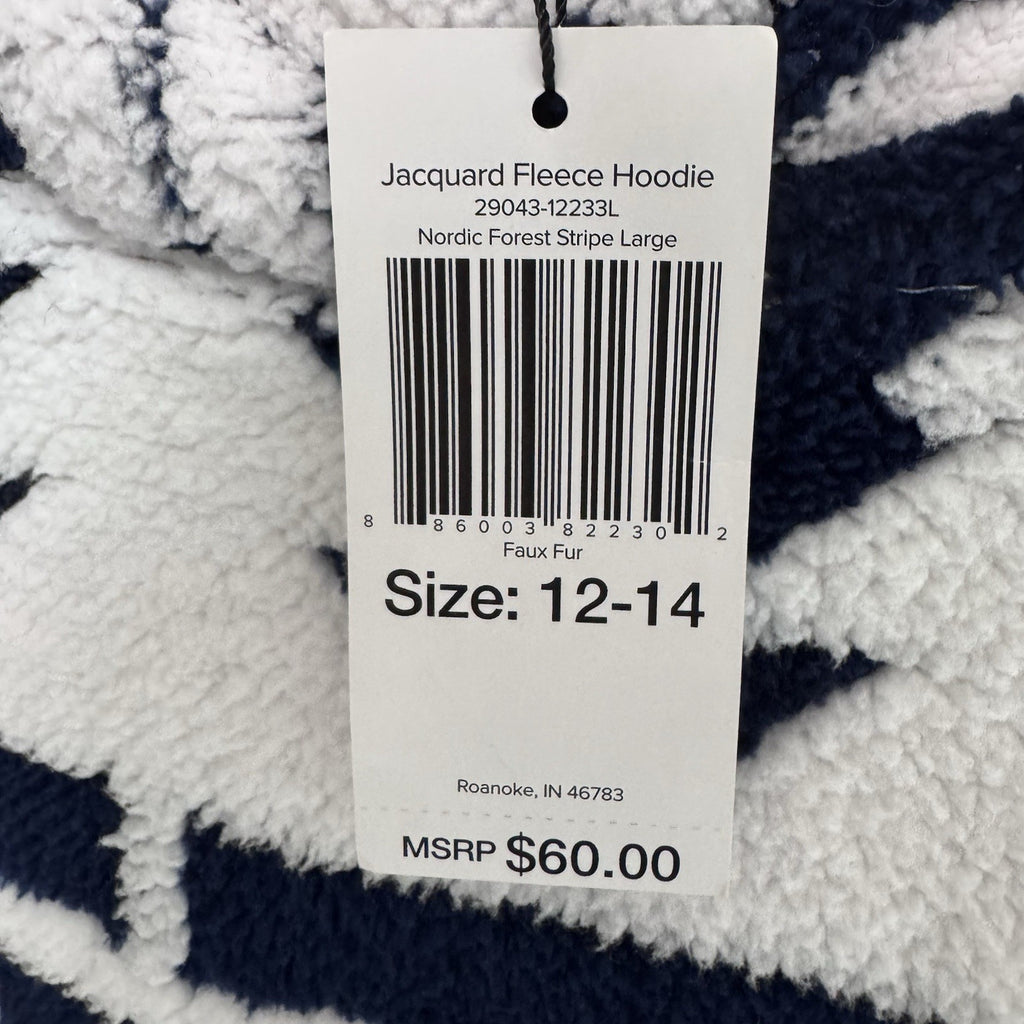 NWT Vera Bradley Jacquard Fleece Hoodie Large Nordic Forest  Sherpa Pullover