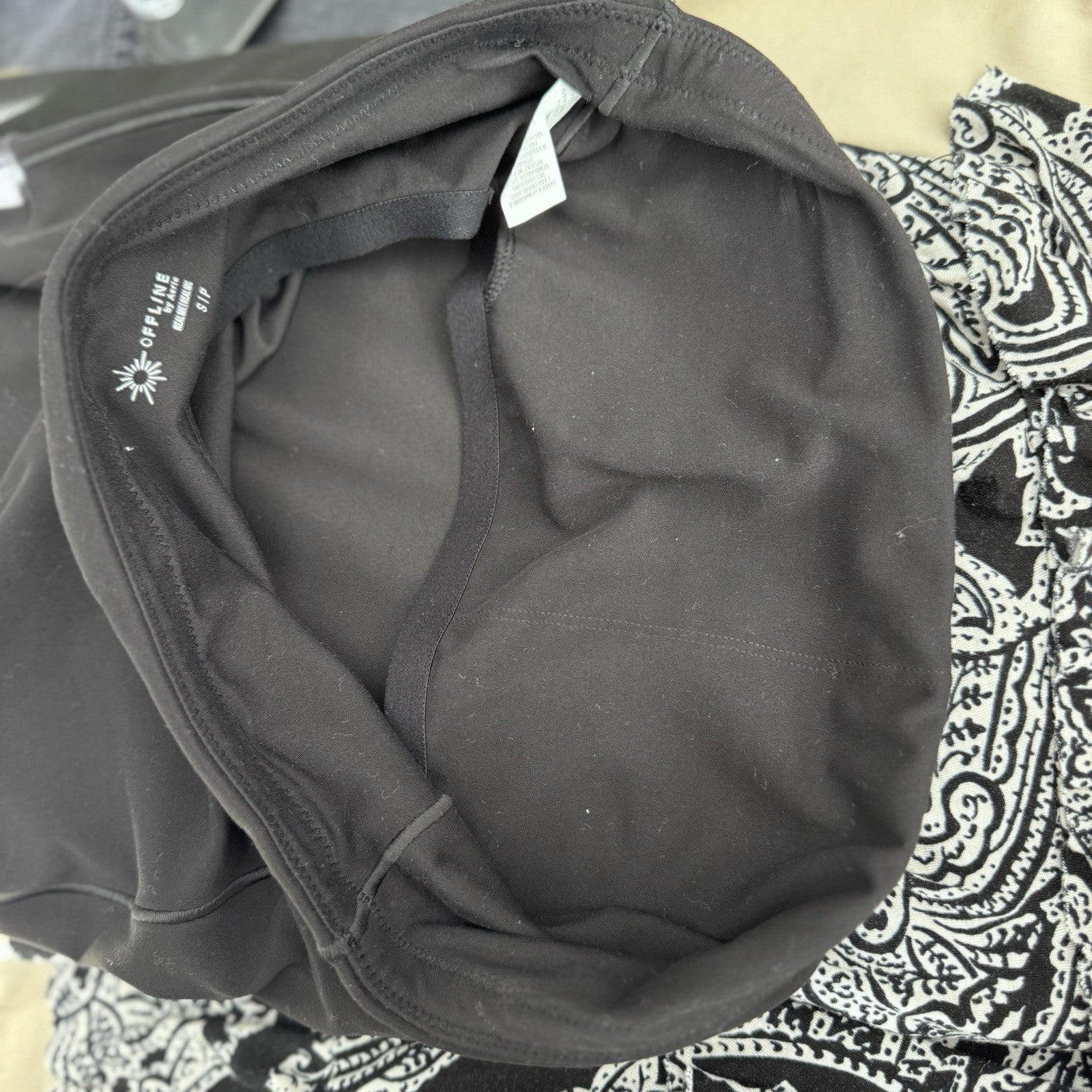 Aerie Offline Jumpsuit Size Small Black Strapless Wide Leg Real Me