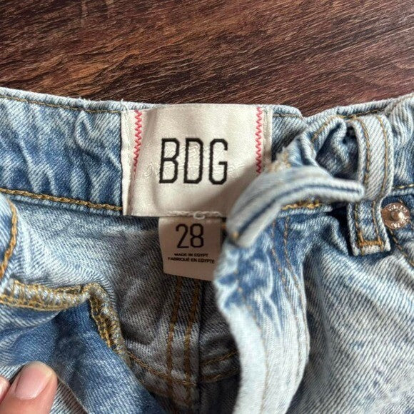 Urban Outfitters BDG Light wash distressed denim shorts size 28 #distresseddenim