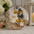 Franklin Mint Just Married Teddy Bear Wedding Collector Plate 8” Gold Trim