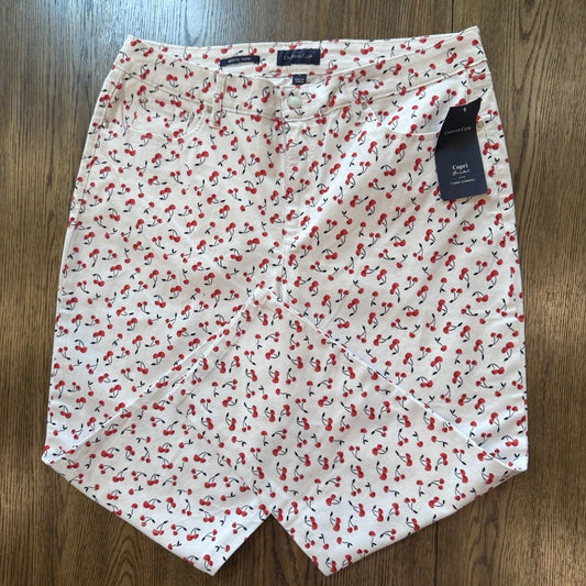 Charter Club Bristol Capri Pants Size 16 Cherry Print Tummy Slimming