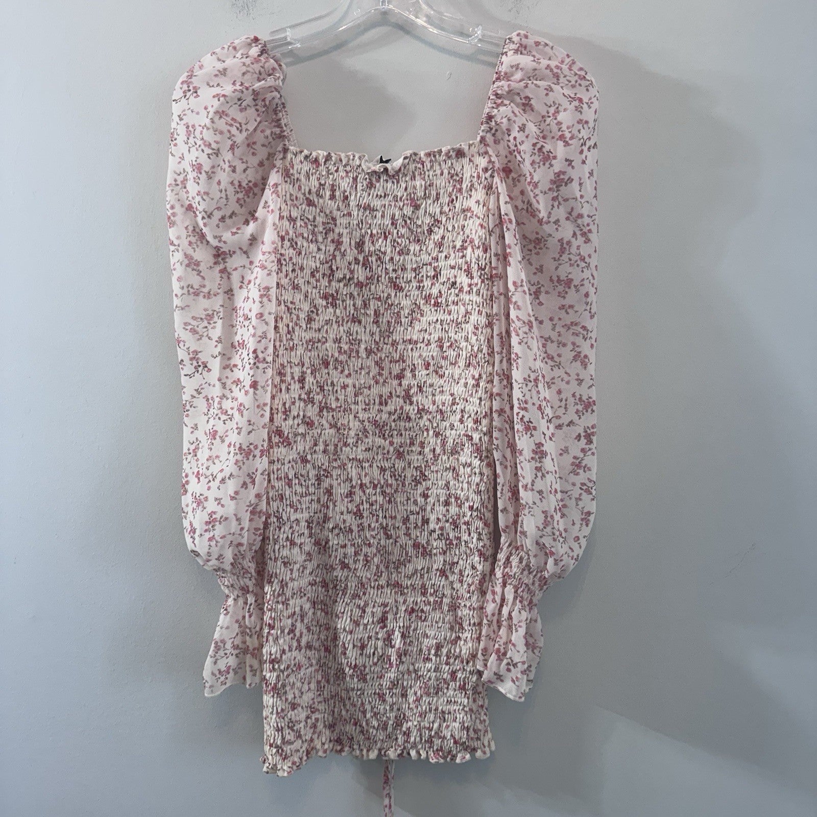 Hello Molly Floral Smocked Mini Dress Puff Sleeve Cottagecore Sz S