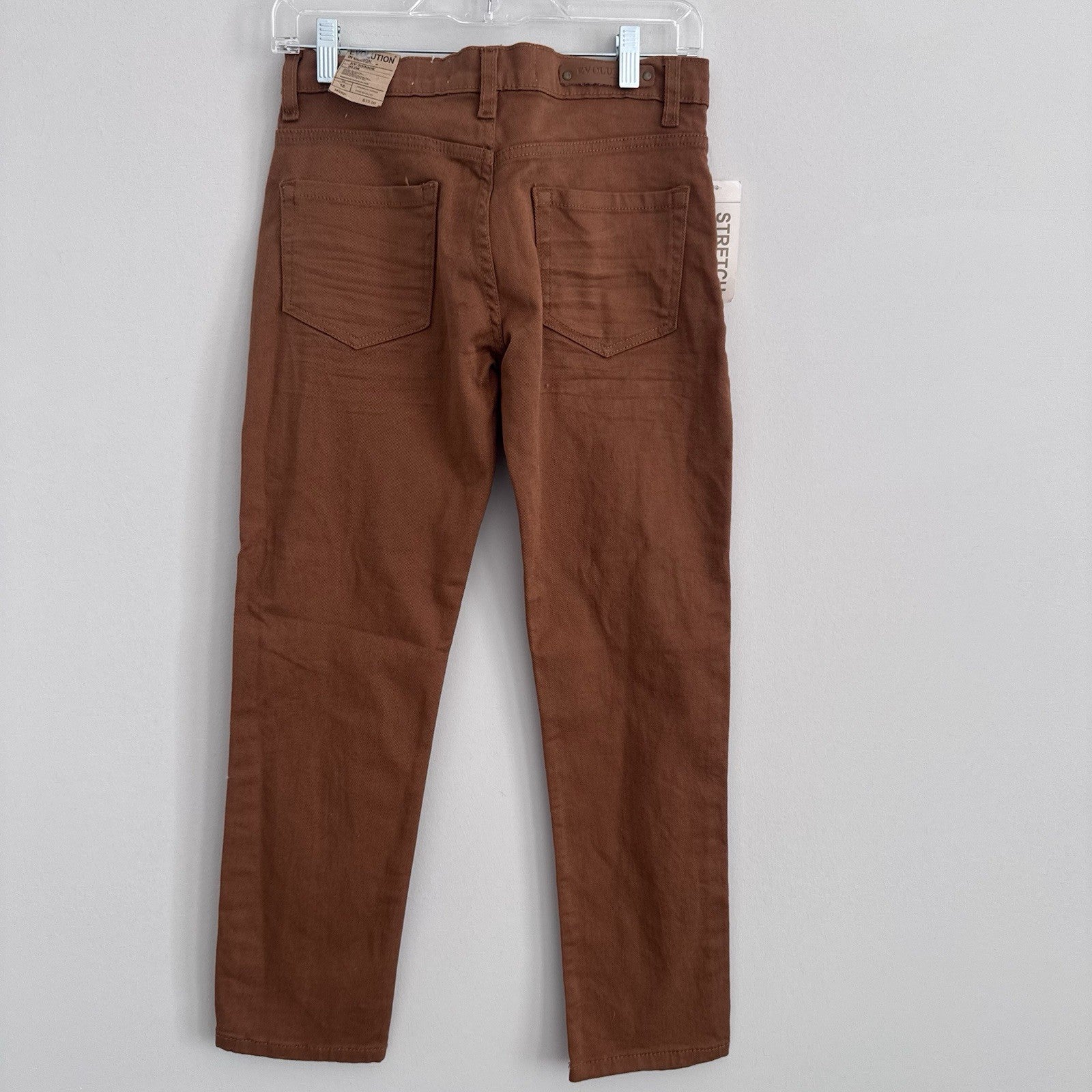 Evolution In Design Boys Slim Fit Jeans Size 16 Brown Stretch Denim NWT