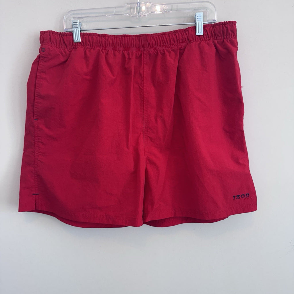 IZOD PerformX Men’s XL Red Swim Trunks Shorts Mesh Lined Quick Dry Beach