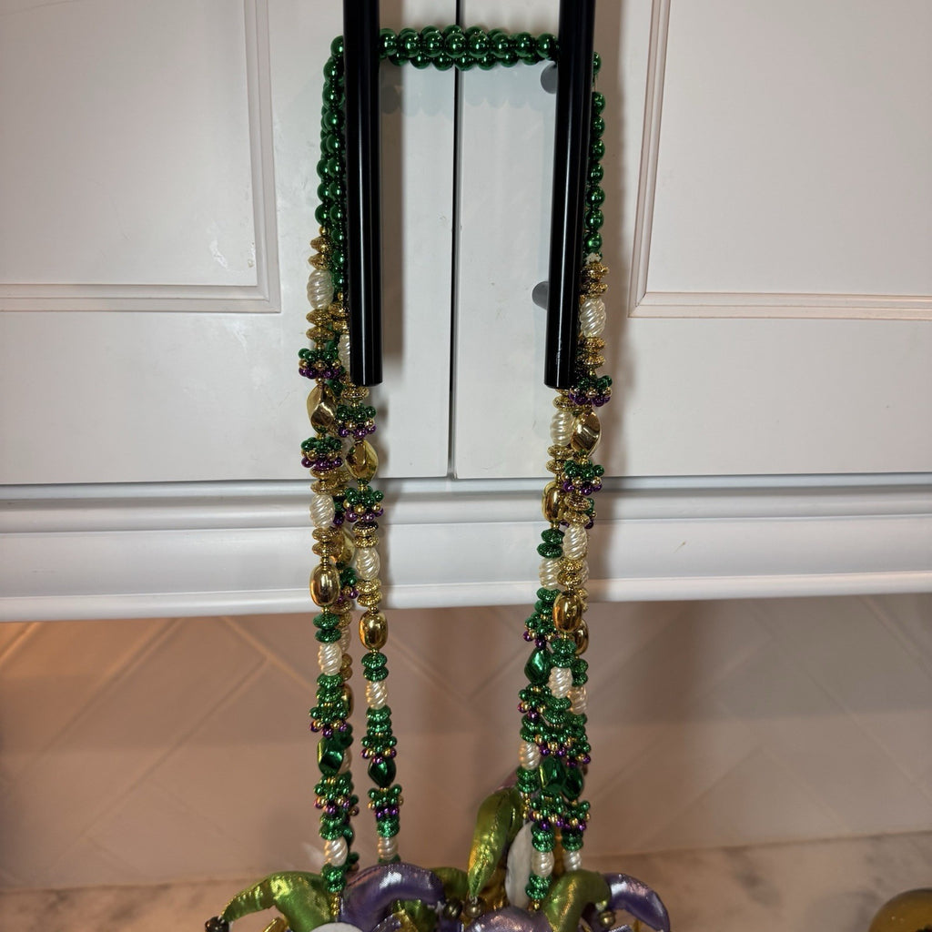 Vintage Mardi Gras Jester Mask Bead Necklaces Lot of 3 Venetian Style