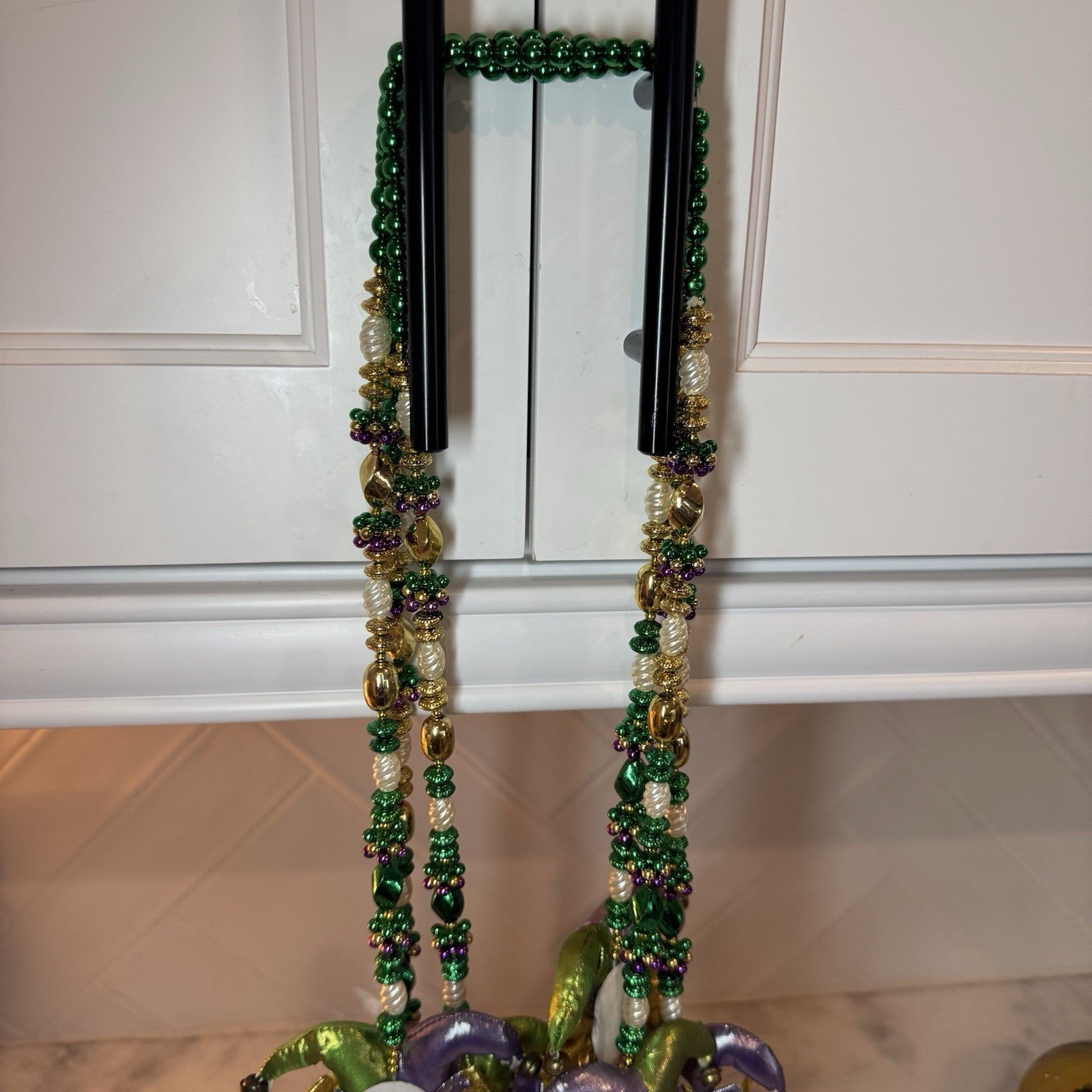 Vintage Mardi Gras Jester Mask Bead Necklaces Lot of 3 Venetian Style