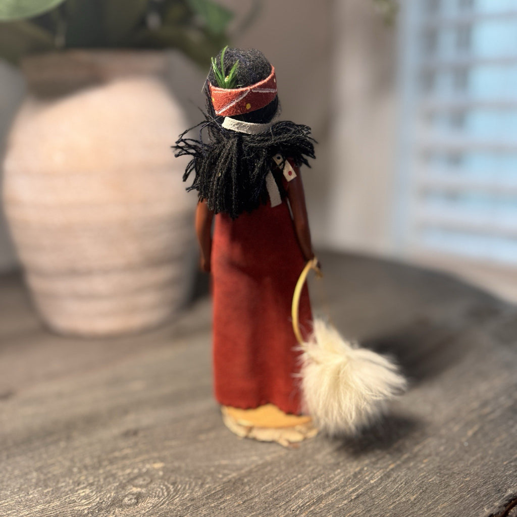 Vintage Indien Art Eskimo Doll Saint-Tite Quebec Canada Leather Suede 7.5" Tag