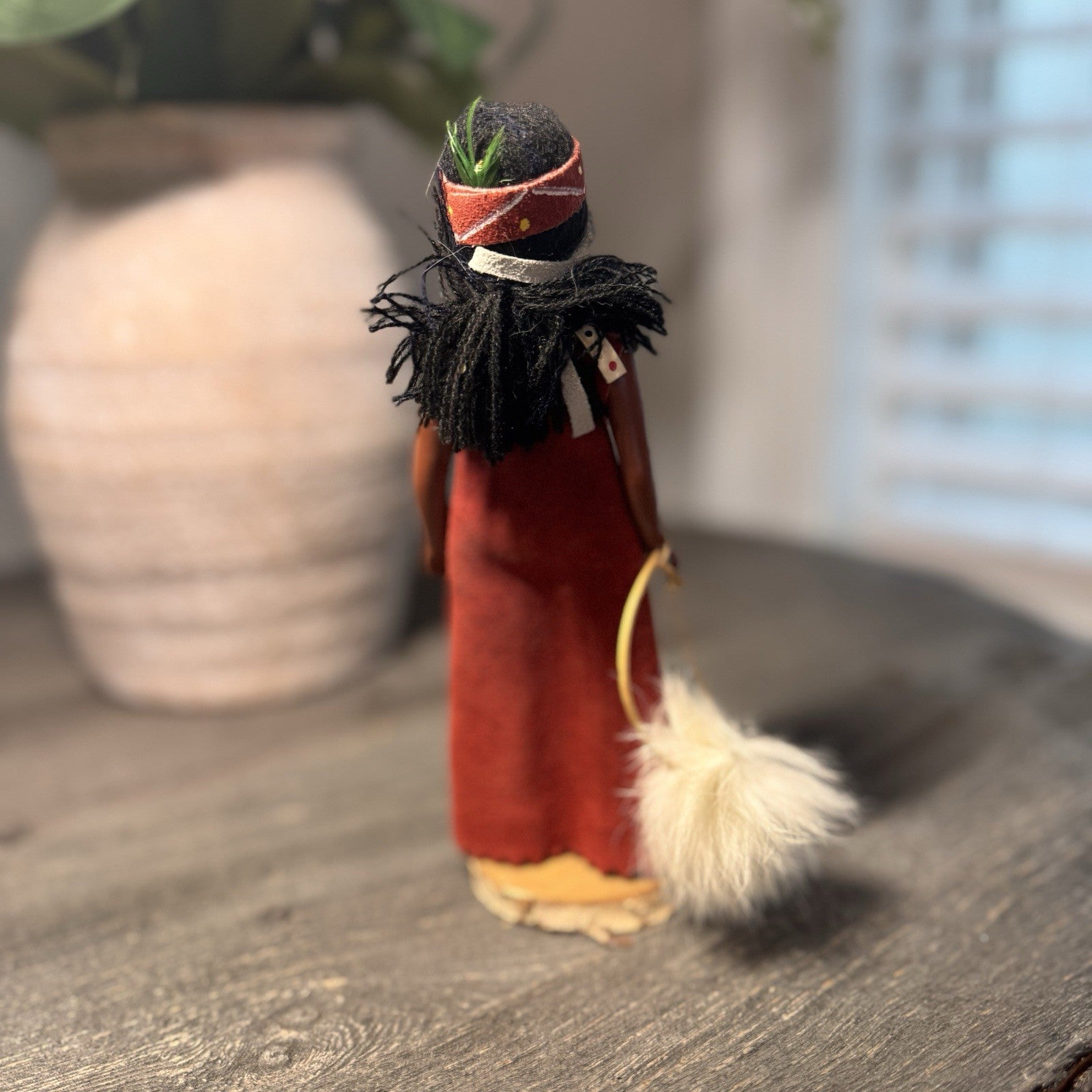 Vintage Indien Art Eskimo Doll Saint-Tite Quebec Canada Leather Suede 7.5" Tag
