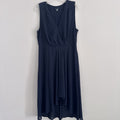 Tommy Hilfiger Navy Midi Dress 14 Sleeveless V Neck Lined