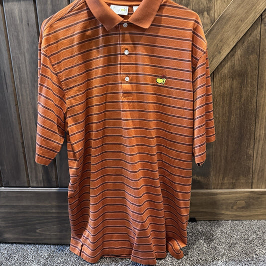 Vintage Augusta National Golf Polo Shirt Large Stripe 100% Pima Cotton Masters
