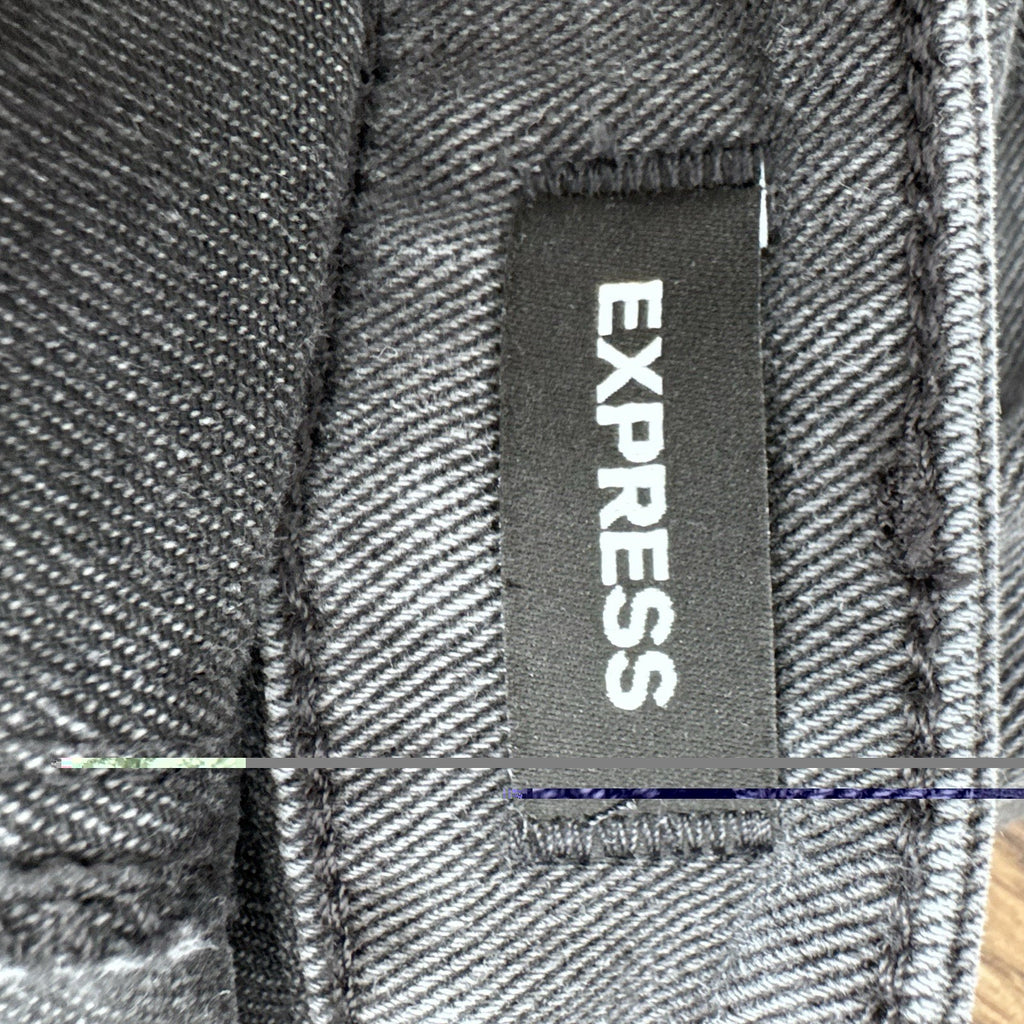 Express Black Jean Overalls Size 4 Women’s Adjustable Straps Frayed Hem