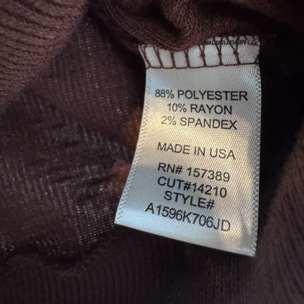 Altar’d State Ribbed Crop Top XS Collared Long Sleeve Brown NWT
