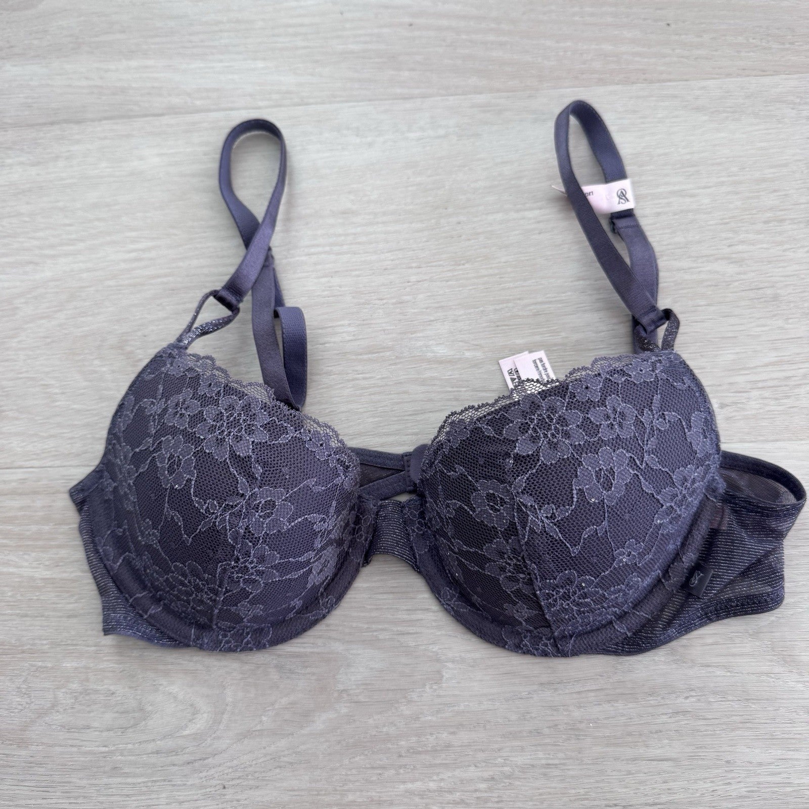 Victoria’s Secret 34B Lightly Lined Demi Bra Purple Lace NWOT