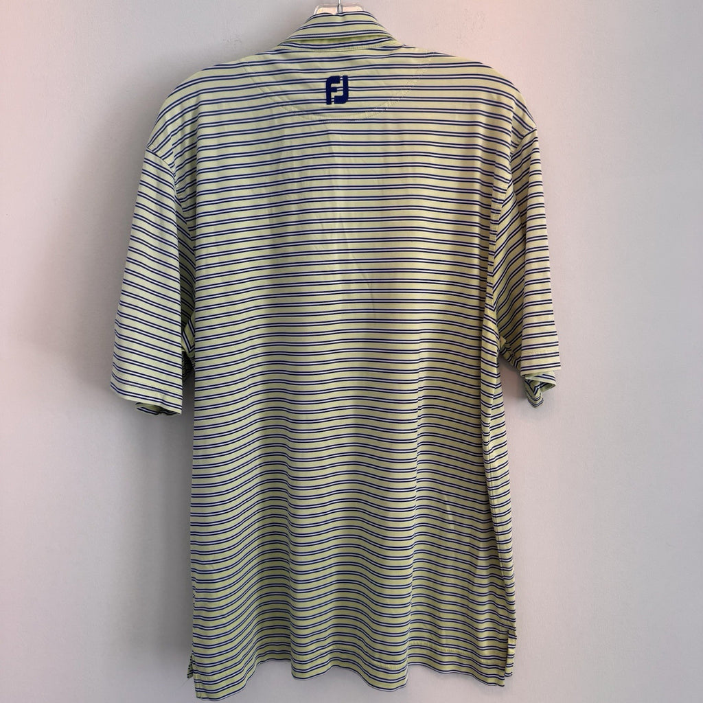 FootJoy Mens L Golf Polo Shirt Green Striped The Georgia Club Stretch