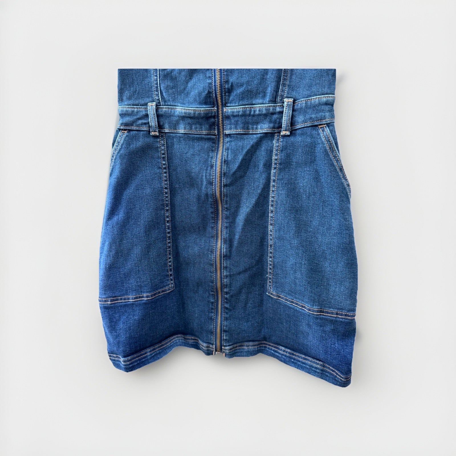 Hollister Denim Zip Front Dress XS Short Sleeve Jean Mini Utility Style