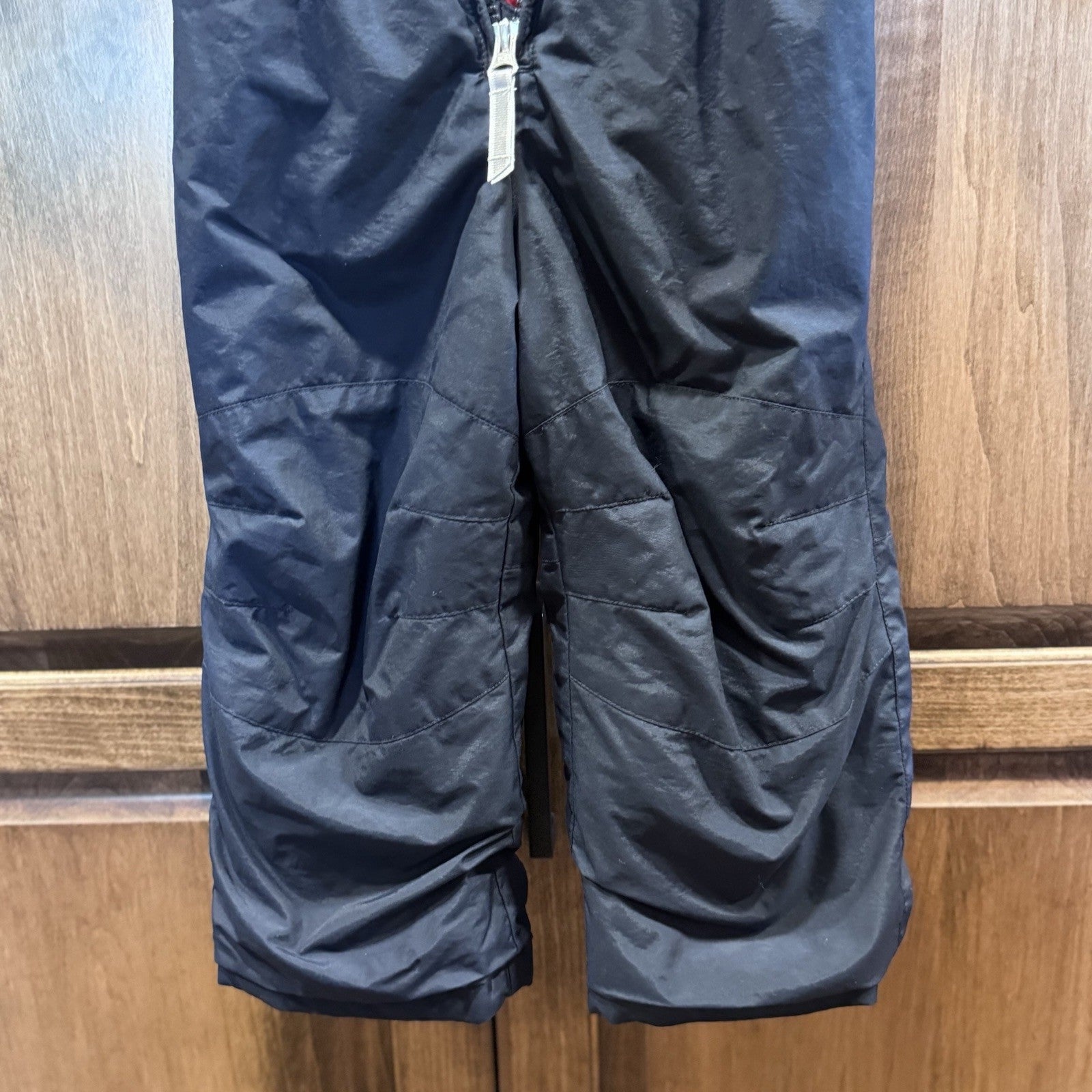 Lands’ End Kids Grow-A-Long Snowsuit 3T Navy Blue Red Hooded Winter One-Piece