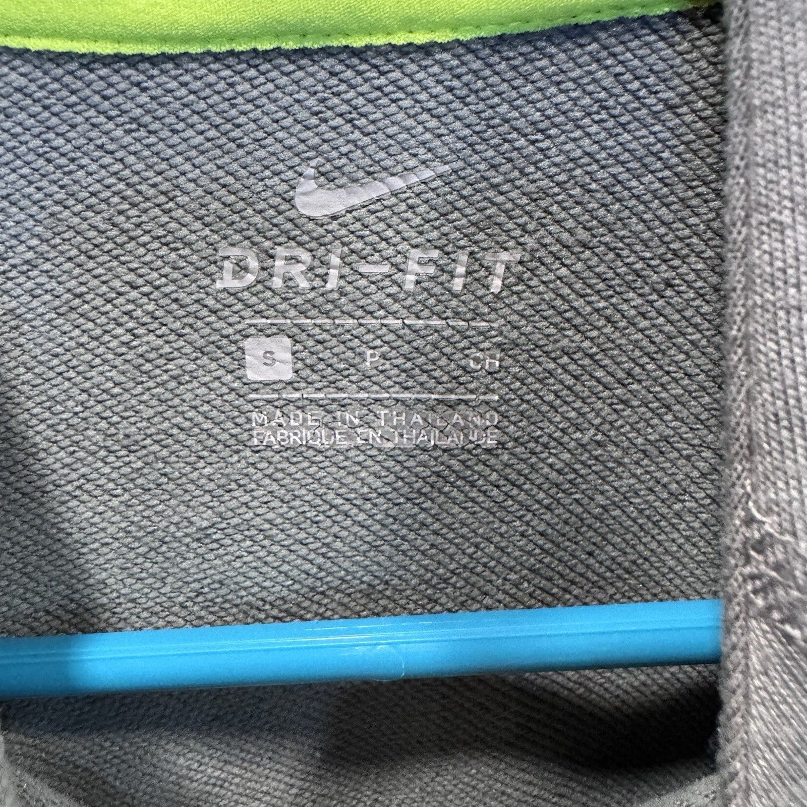 Nike Just Do It Hoodie Size Small Gray Neon Green Pullover Long Sleeve Athletic