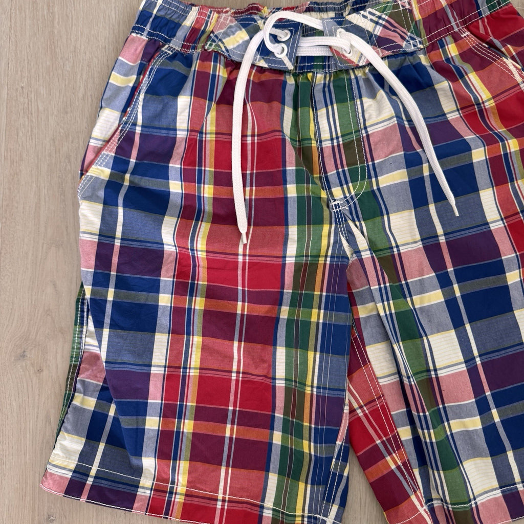 Old Navy Men’s Small Swim Trunks NWT Rainbow Plaid Madras Mesh Lined 2011