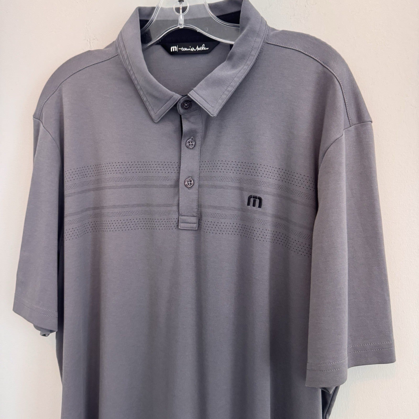 Travis Mathew Altitude Men’s XL Gray Pima Cotton Blend Golf Polo Shirt