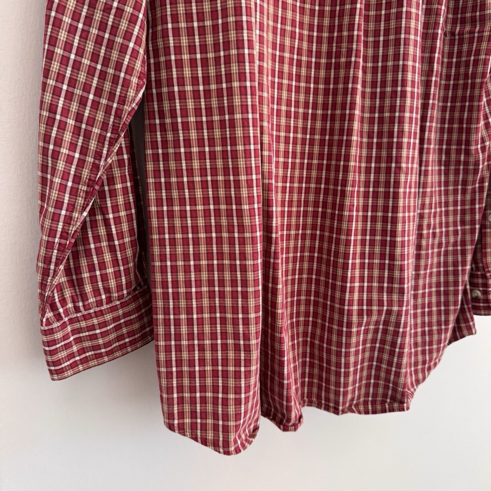 Columbia Plaid Button Down Shirt Mens XLT Red Cotton Long Sleeve Outdoor