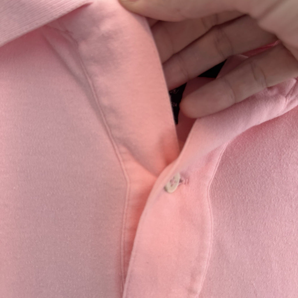 Ralph Lauren Polo Sport Shirt Women’s Medium Pink Long Sleeve Rugby Polo Y2K