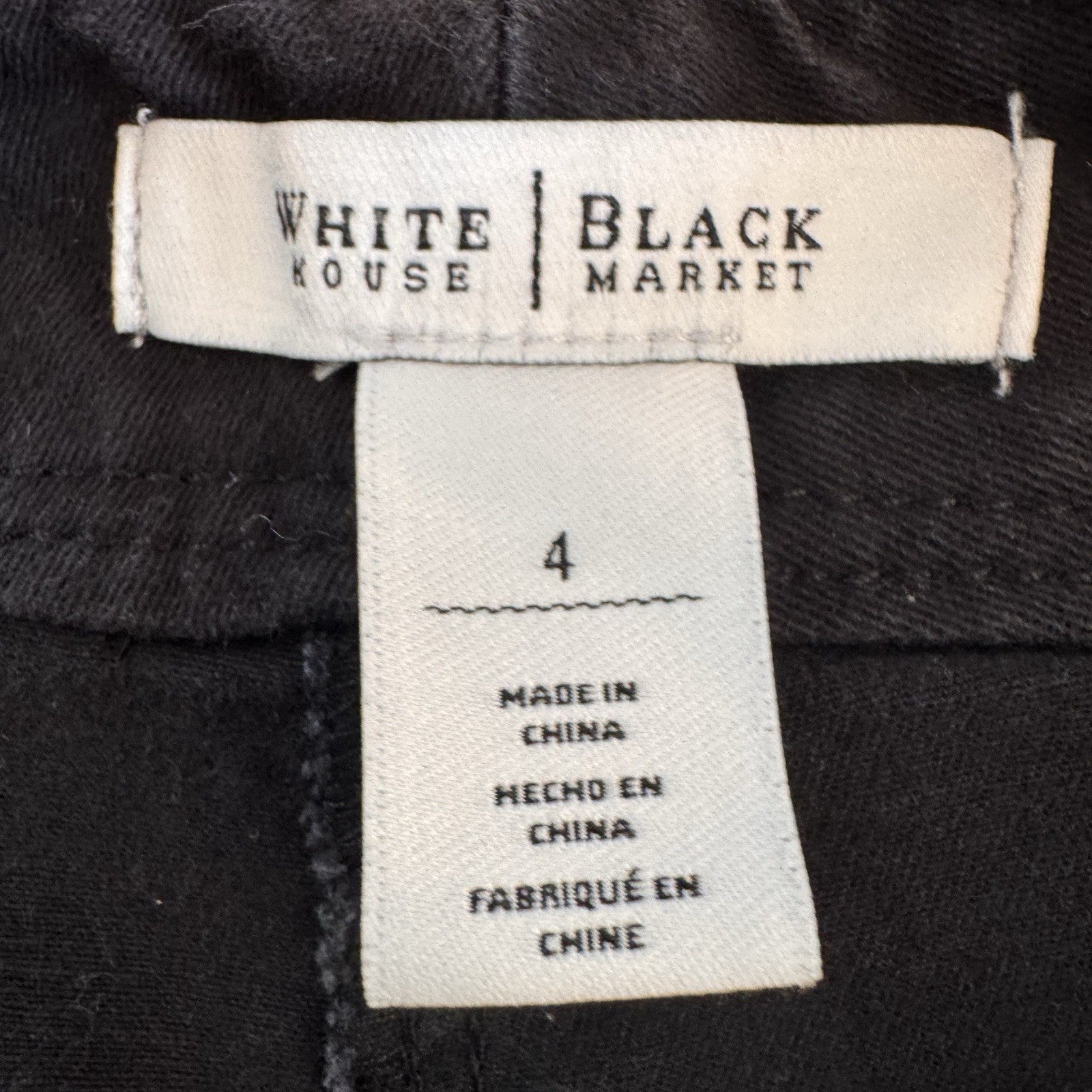 White House Black Market Cargo Shorts Womens 4 Black Stretch Cuffed