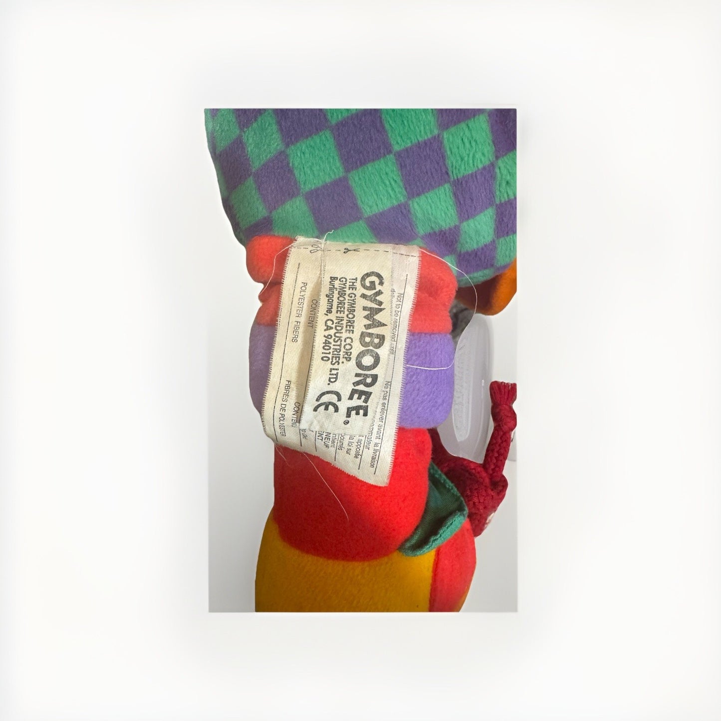 VTG Gymboree Gymbo Clown Plush Teach Me to Dress Crinkle Sensory Learning 16”